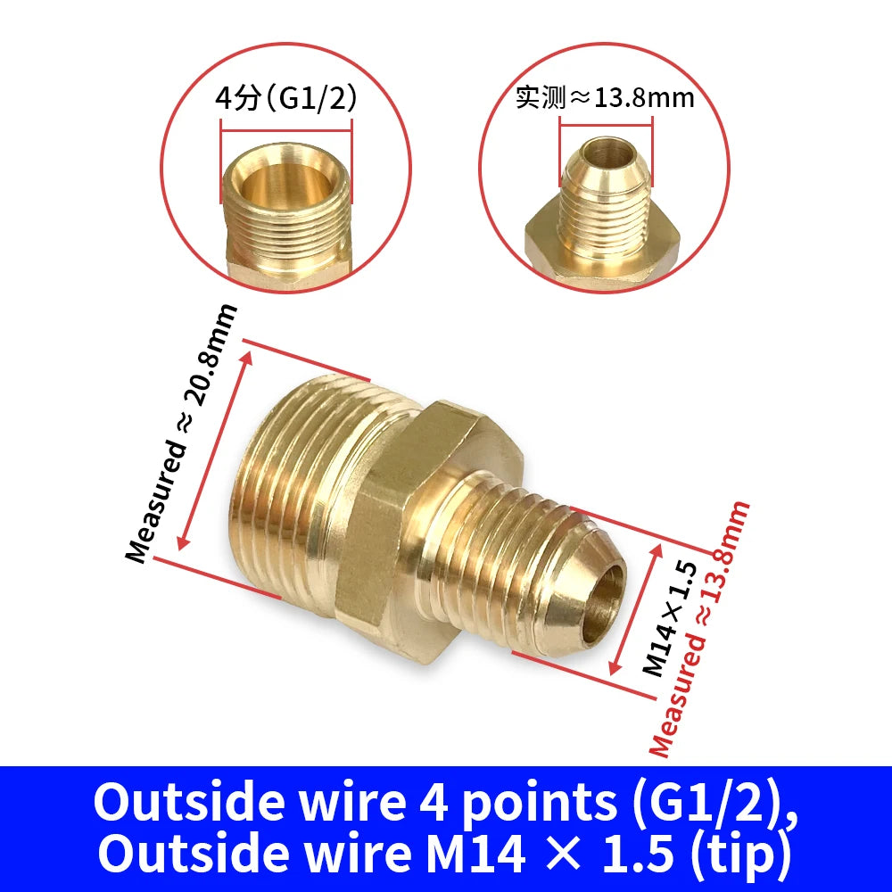KAIKARAI Gold-Silver Brass Thread Connector Male-Female Adaptor Converter Joints High Pressure Washer Guns-Garden Hose Fittings