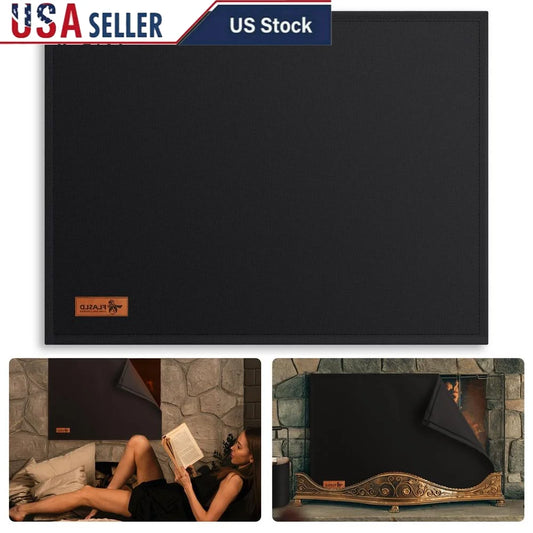 Indoor USA FLASLD Black Energy Saving Unfinished Fireplace Draft Stopper Magnetic Closure Fireproof Cloth Covers /For Summer-Winter