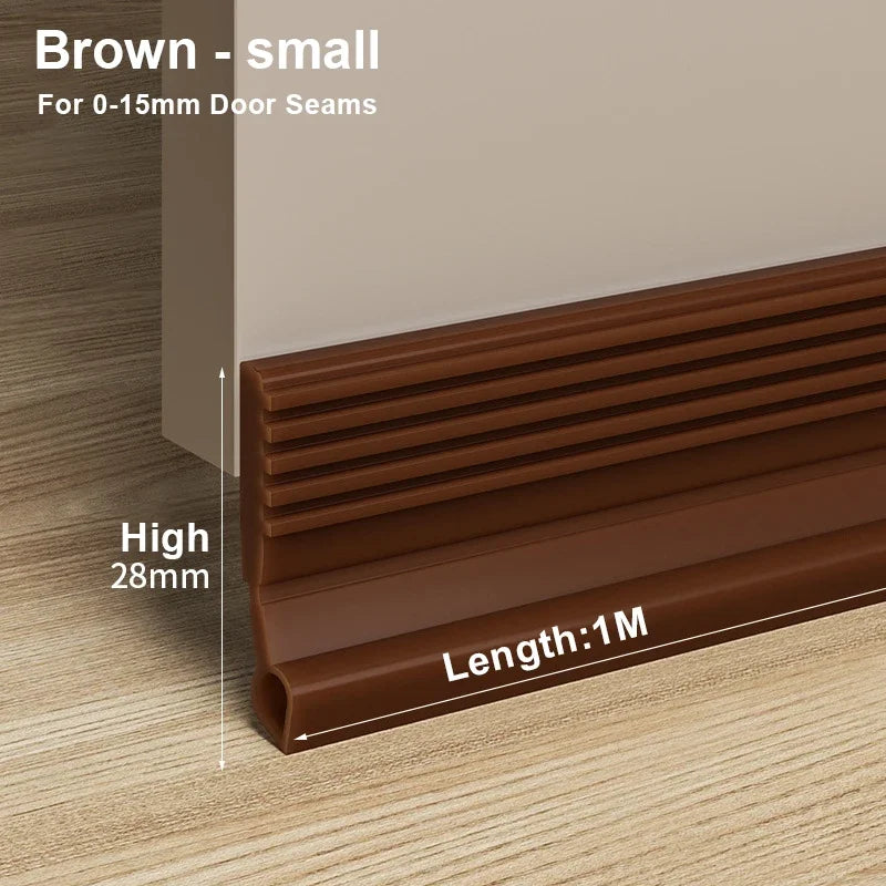 Waterproof Self-Adhesive Flexible TPE Rubber Wind-Soundproof Door Bottom Sealing Strips/Colors-Gray/White/Brown