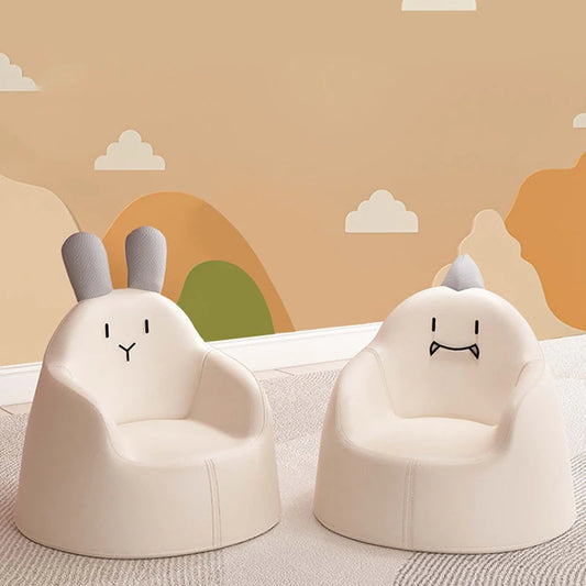 No-EN-Name-Null Modern Synthetic Faux Leather Cartoon Dinosaurs-Little Bear-Rabbits Lazy Faux Leather Wear-Resistant Circular Arc Armchairs Babies-Toddlers Furniture Sets/Colors-White/Pink/Beige/Green/Blue/Multicolor/6 Months Old-Older