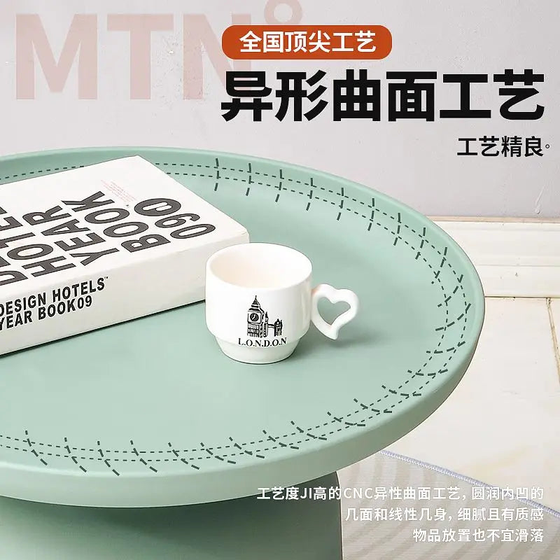 No-EN-Name-Null Modern Small Simple Hard White Plastic Round Shaped Living Room Coffee Tables/Colors-White/Blue/Green/Yellow/Black
