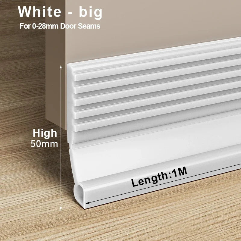 Waterproof Self-Adhesive Flexible TPE Rubber Wind-Soundproof Door Bottom Sealing Strips/Colors-Gray/White/Brown