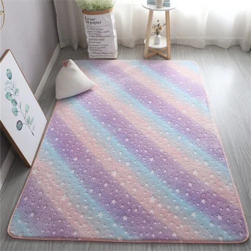 Wilton 100% Polyester Large Fun Glowing In The Dark Stars Area Rugs/Colors-Gray/Blue/Green/Pink/Multicolor