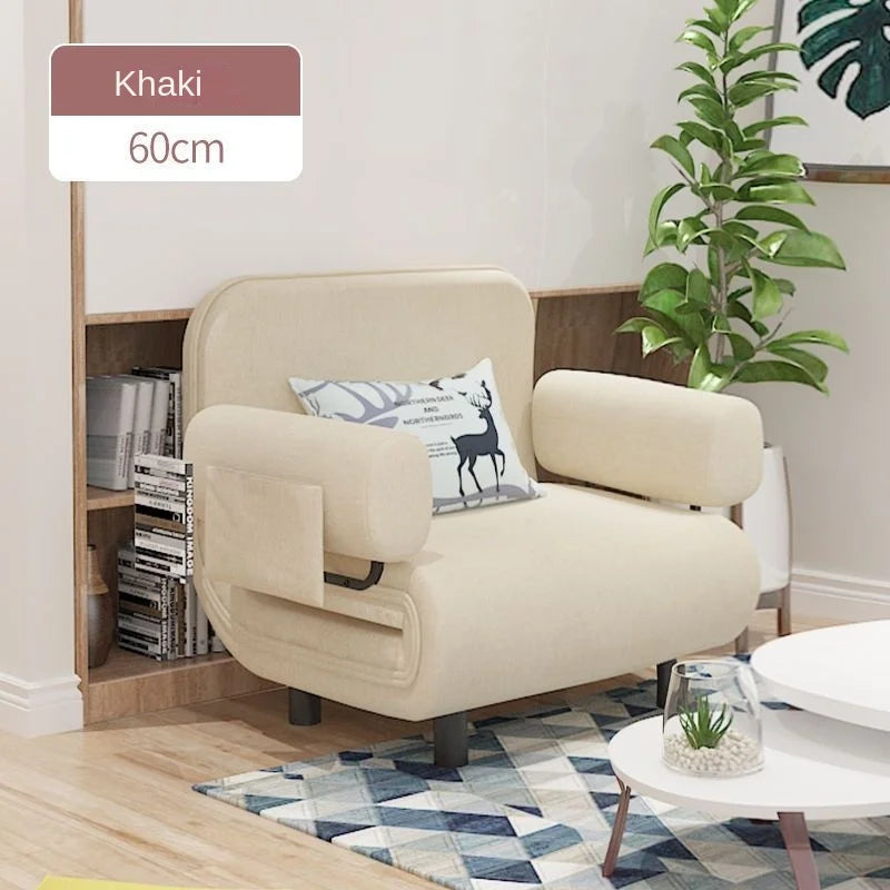 ZISIZ Modern Medium Soft Firm L-Shaped Back Folding Support Soft Touch Blue Flannel Hemp Fabric Armrests Sponge Cushions One Large Side Storage Bag Hidden Zipper Corner Sofa Beds Couches /Colors-Brown/Gray/Khaki/Blue/Green