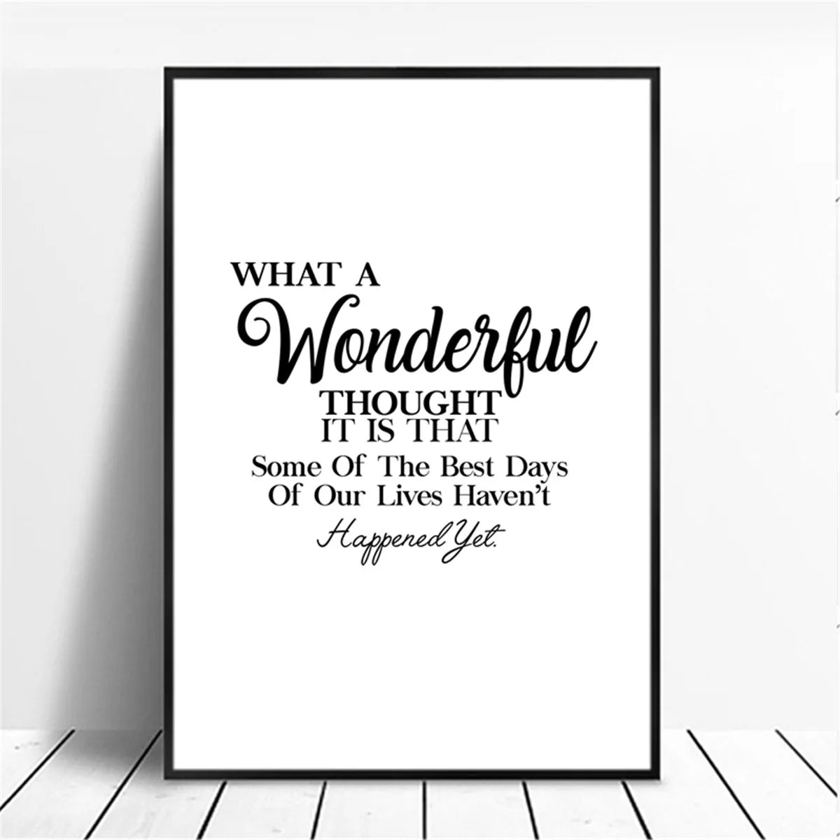 Unframed Canvas Rectangle Waterproof Ink Wall Black-White Quotes Minimalist Positive Words Prints