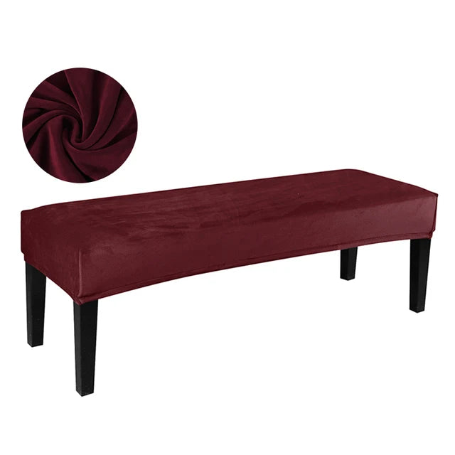 100% Polyester Soft Velvet Bench Slipcovers/Colors-Gray/Black/Brown/Red/Navy