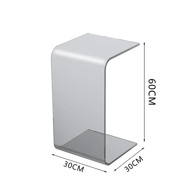No-EN-Name-Null Modern Morocco Artistic U-Shaped Acrylic Glass Coffee Tables/ Size: 30cm x 30cm x 65cm/Colors-Clear Transparent/Amber/Smoky Gray/Orange