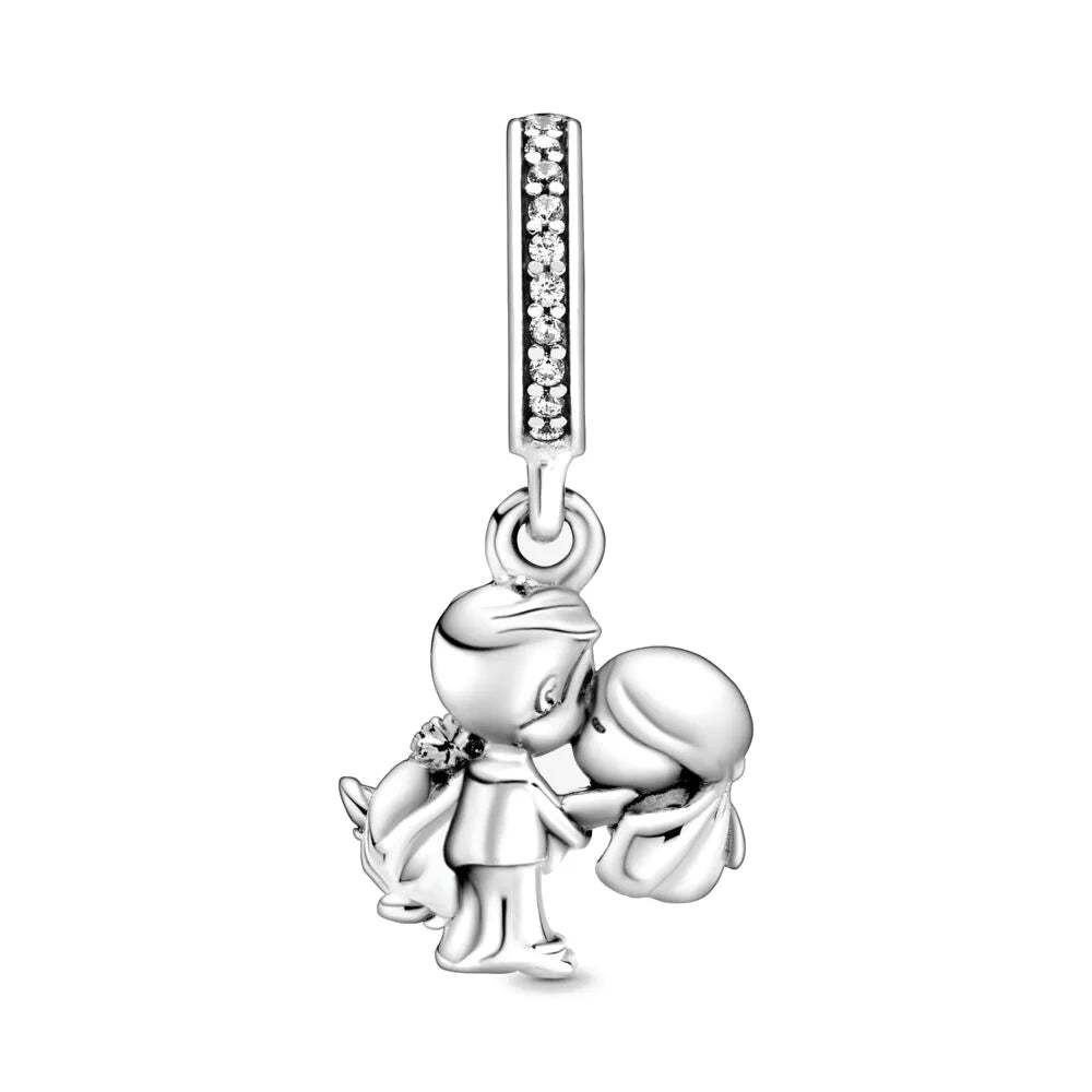 DISNEY Imitation Sterling Silver Metal-Gold-Plated Enamel Clear White Zircon Stones Beads Fine Imitation Fits Pandora Bracelets Charms-Pendants/Colors-Silver/Gold/Clear/Multicolor/Animal