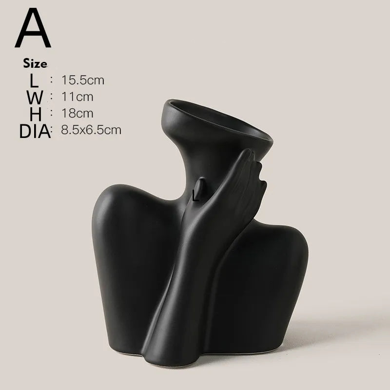 New Creative Human Vase Living Room Flower Arrangement Container Ceramic  Flower Pot Decoration Home Decoration Accessories