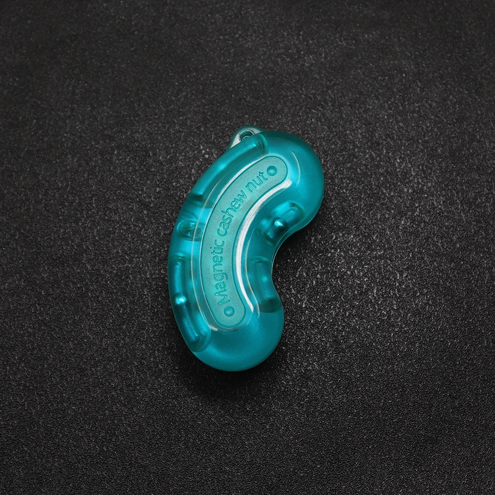 GAOJFC Glowing Blue EDC UV Light Mini Cashew Nut Shaped Metal Push Slider Magnetic Stress-Anxiety Relief Activity Toys/Colors-Blue/Red/White/Yellow/Ages: 18 + Years Older
