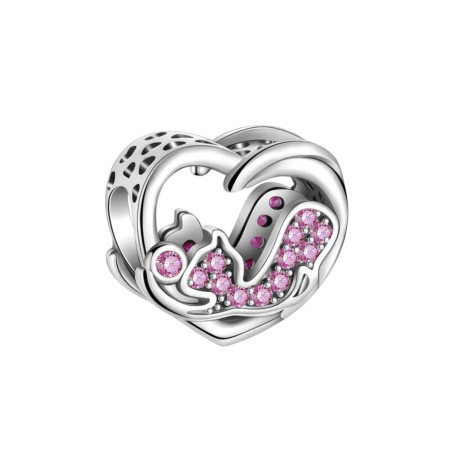 No-EN-Name-Null Women Sterling Silver Enamel Rainbow-Hot Air Balloon Design Fine Imitation Zircon Stone Glass Nuggets Beads Shaped Charms-Pendants/ Colors-Rainbow/Multicolor/Silver/Pink/Animal/Floral