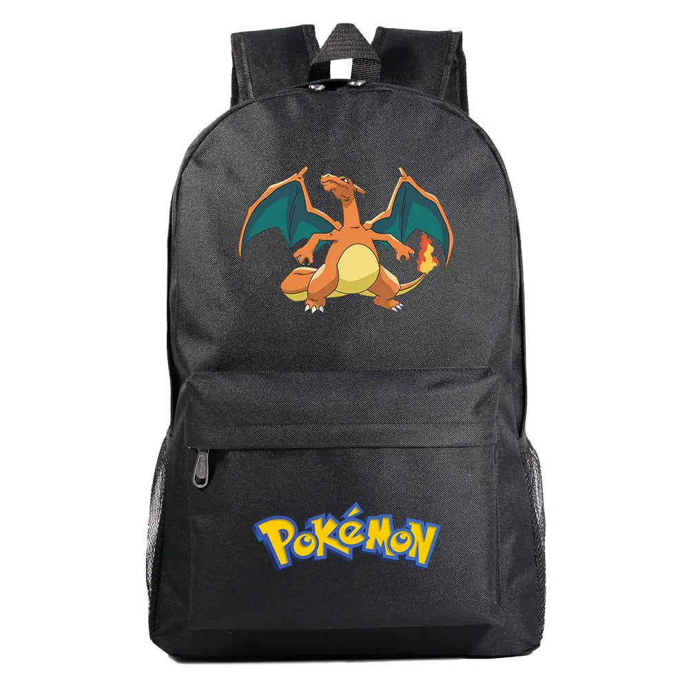 MINISO Kids Softback Waterproof Oxford Fabric Cartoon Anime Pokemon Design Adjustable Shoulder Straps-One Handle 15 Inch Laptop Single Compartment School Backpacks/Colors-Blue/Pink/Black/Multicolor