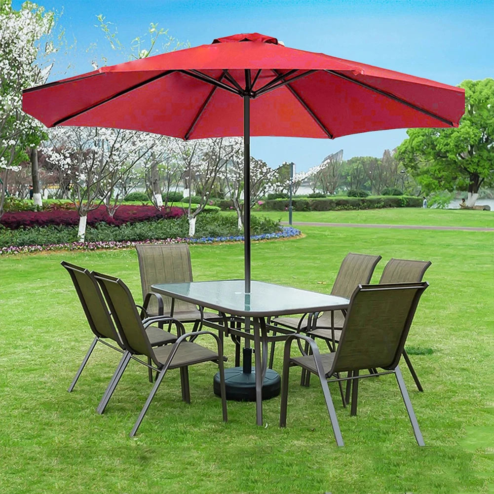 HOSPORT Outdoor 6 Bones Waterproof-UV Protection Patio Umbrella Replacement Polyester Canopy/Colors-Black-Red/Beige/Khaki/Dark Green