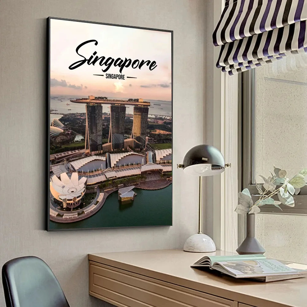 No-EN-Name-Null Modern HD Printed Unframed Different Style Customized Sizes Multicolor Famous Places Travel Cities-Kuala Lumpur-Dubai-Amsterdam-Lisbon-Wall Art Prints/Colors-Multicolor/Red/Black/Blue/Brown