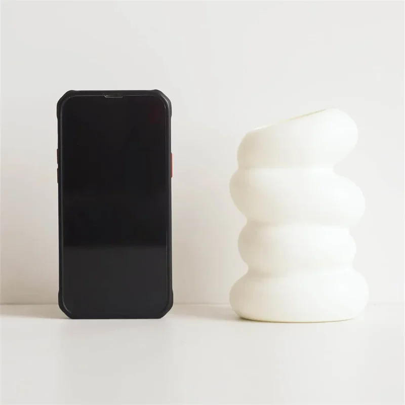 Modern Plastic Nordic Round Unique Spiral White Decorative Vases