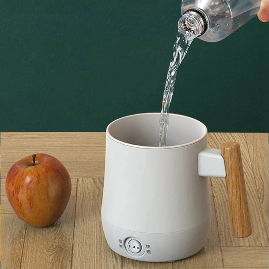 Mini Travel Stainless Steel Electric Ceramic Aluminum AC-Powered Hot Cups/Colors-White/Yellow/Green/Beige
