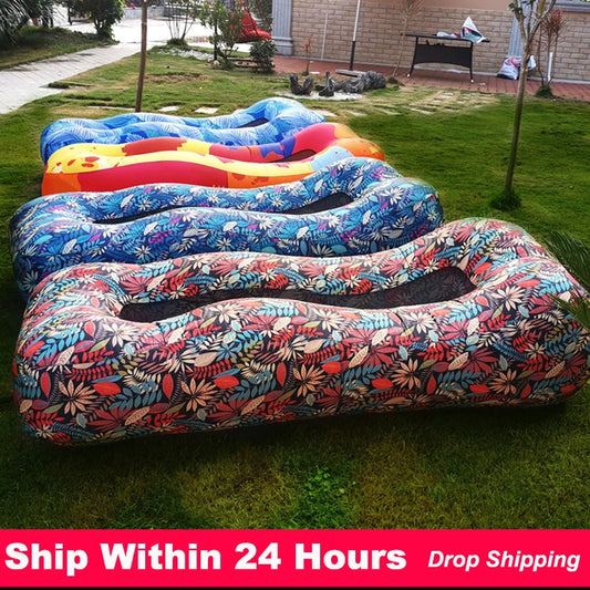 No-EN-Name-Null Outdoor Modern Portable-Folding Air Inflatable Beach Floating Multicolor Polyester-TPU Fabric Sun-Loungers/Colors-Floral/Orange/Blue/Multicolor
