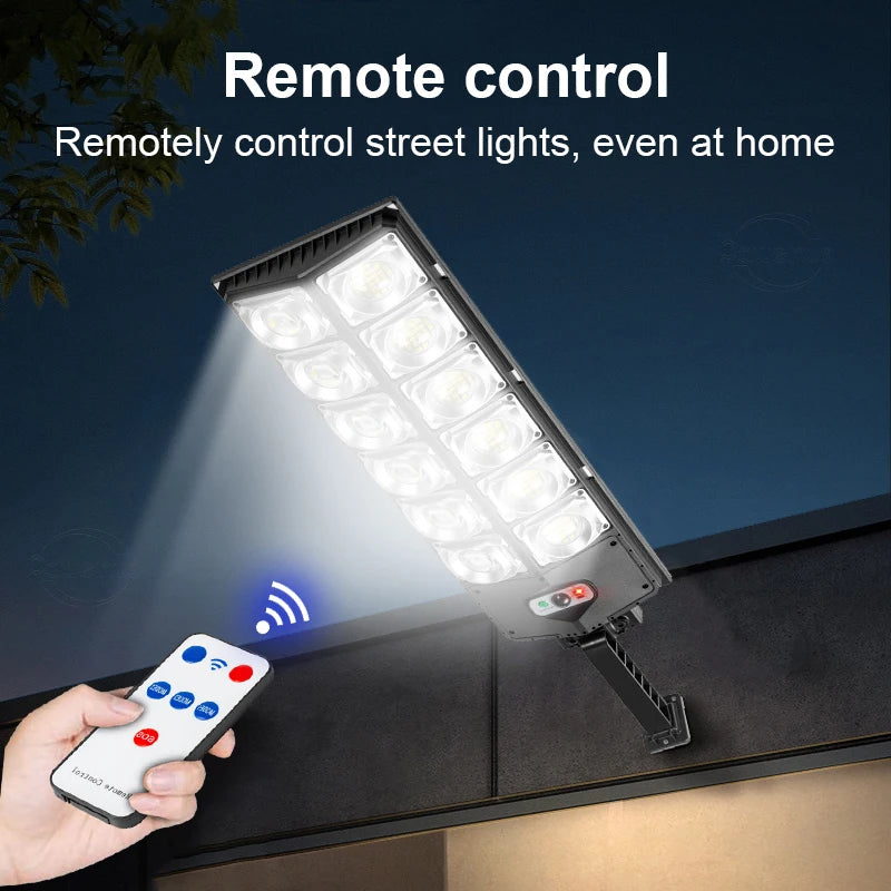 PAWEINUO Outdoor Waterproof Remote Control Dimmable Long Black Rectangle Plastic Body Three Large Built-In Aluminum Battery Wide Angle Cool White LED Human Body Induction Solar-Powered Landscape Pathway Lighting /Colors-Black/Sliver/White