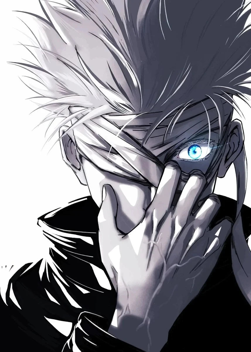 NULL Unframed Canvas Medium Watercolor Japanese Anime Jujutsu Kaisen Prints /Colors-Blue/Black/Multicolor/Purple/White/Red