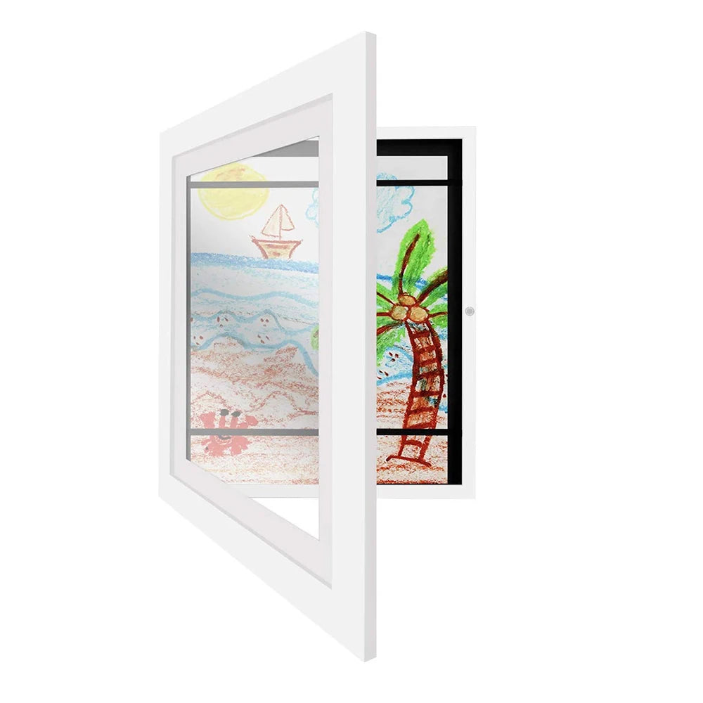 Wood Flap Art Frames Magnetic A4 Photo Frame Framed Picture DIY Children's Exhibition of Paintings Home Decoration Storage Rack