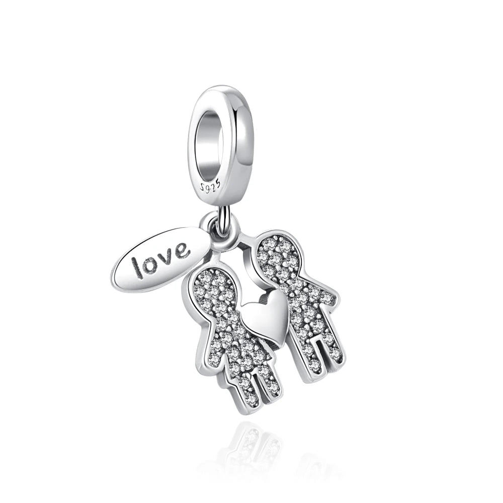 DISNEY Imitation Sterling Silver Metal-Gold-Plated Enamel Clear White Zircon Stones Beads Fine Imitation Fits Pandora Bracelets Charms-Pendants/Colors-Silver/Gold/Clear/Multicolor/Animal