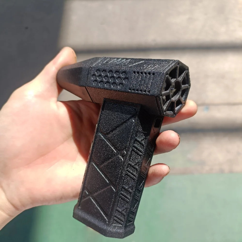 ISFRIDAY Mini Handheld Quiet Geometric Gray-Black Turbo Jet Air Flow Powerful High-Speed Blower Powered Hand Fans-Misters /Type-C Fast Charging Port