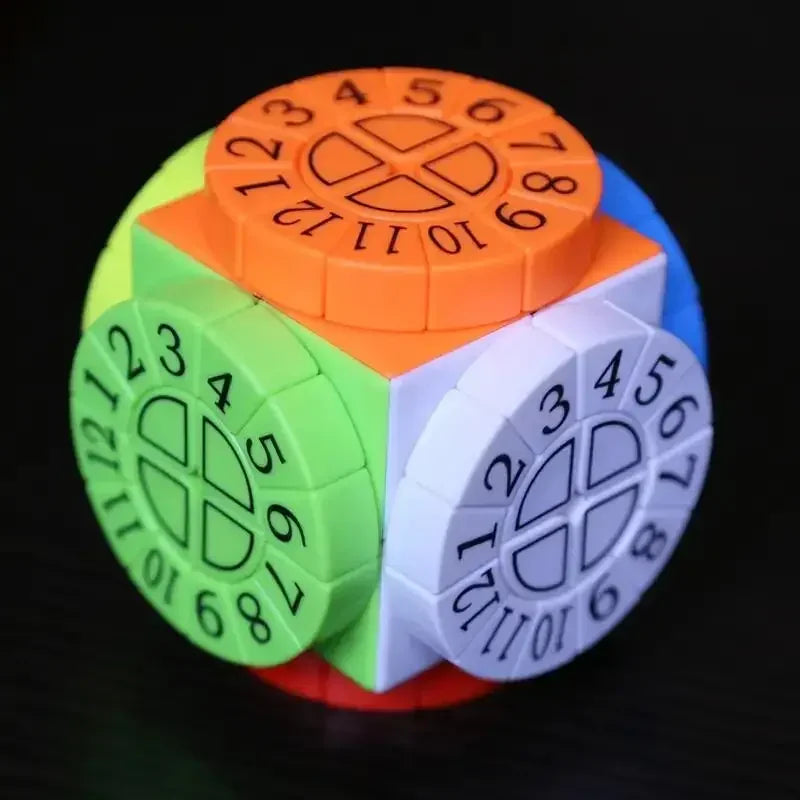 No-EN-Name-Null Kids-Adults Medium-Hard Multicolor Plastic Square Science Theme Time Machine Magic 3D Sequential Rubik Cube Mechanical Puzzle Toys/Ages 6-14 Years Old + Older/Colors-Orange/Blue/Yellow/White/Multicolor