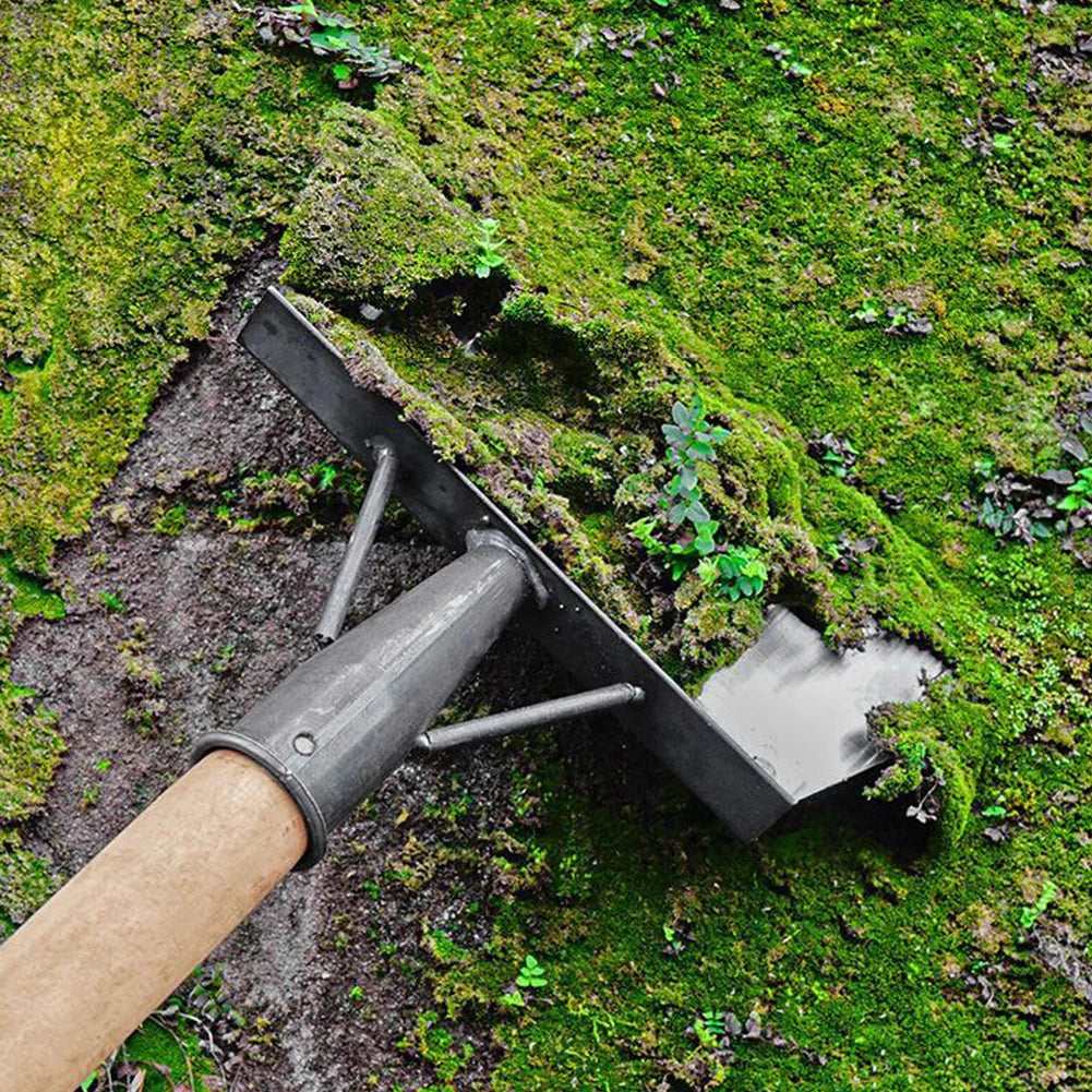 SHUNMAII Outdoor Solid Wood Handle Silver Manganese Steel Blades Rust Resistant Garden Sharp Flat Edge Cleaning Shovels