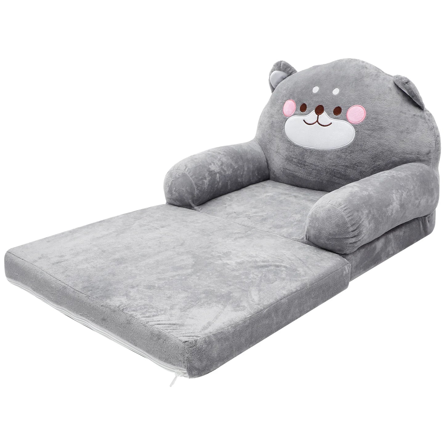 No-EN-Name-Null  Modern Baby-Toddlers Cartoon Gray Bear Animal Soft Plush Polyester Fabric Cushions Folding Sofa Armchairs