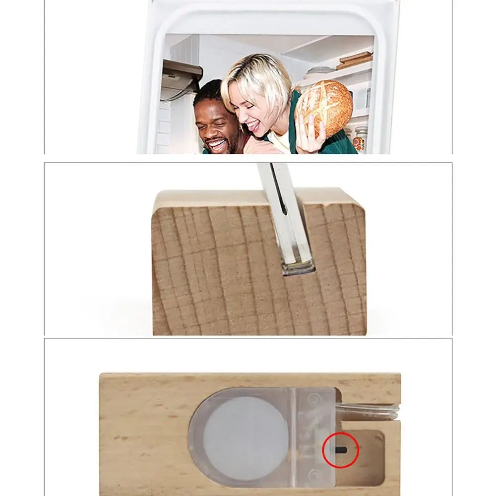 3-Instant Picture Fujifilm/Polaroid LED Back Lighted Transparent Clear Acrylic-Wood Base Tabletop Frame Holders