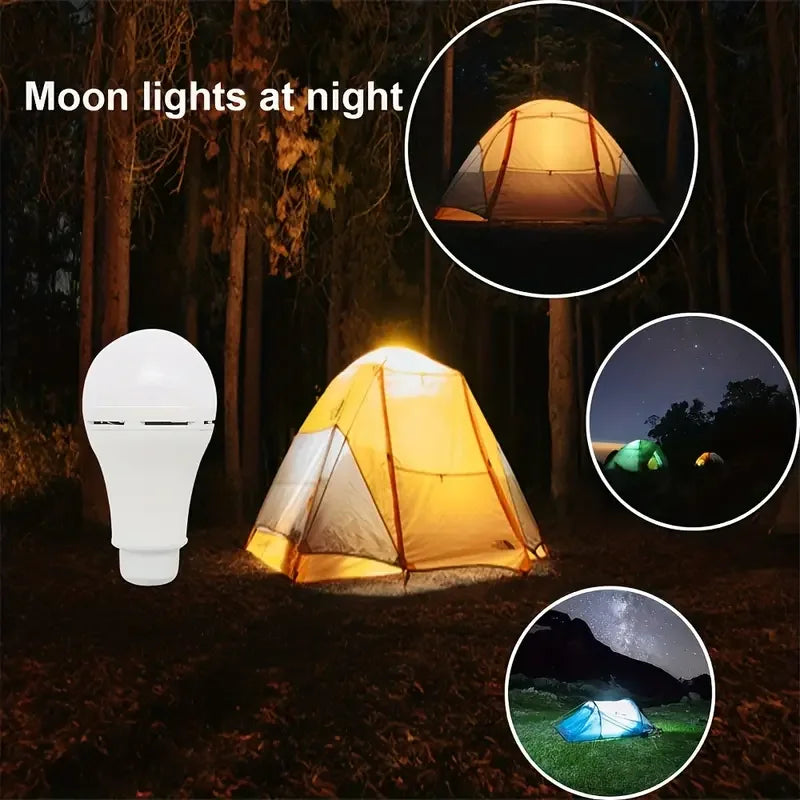 No-EN-Name-Null Outdoor White-Gray-Black Plastic Bulb Shaped Body USB Micro 5P Interface Cool White 7W-9W LED Solar-Powered Remote Control Built-In Battery Charging Hanging Emergency Lighting/Bulbs Included