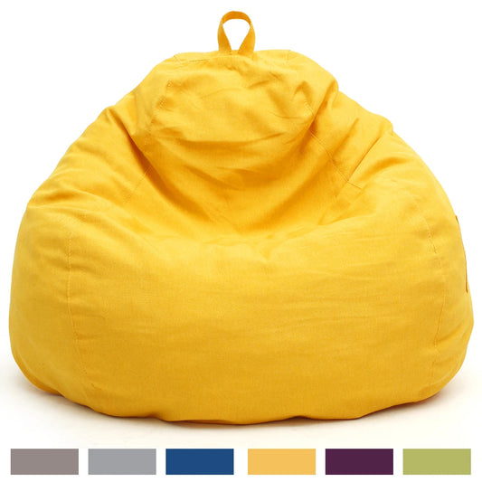 No-EN-Name-Null Soft Comfortable Upholstered PS Polyester Fabric Large Bean Bag COVERS / NO FILLING /Colors-Yellow/Blue/Gray /Purple