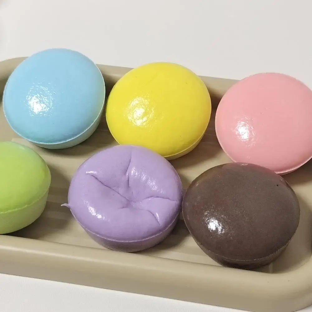 No-EN-Name-Null Mini Super Soft TPR Plastic Purple Round Shaped Sticky Bread Cakes Pinching Squeeze Slow Rebound Stress-Reliever Novelty Activity Toys/Colors-Blue/Green/Pink/Purple/Brown/Ages: 13-18 Years Old-Adults