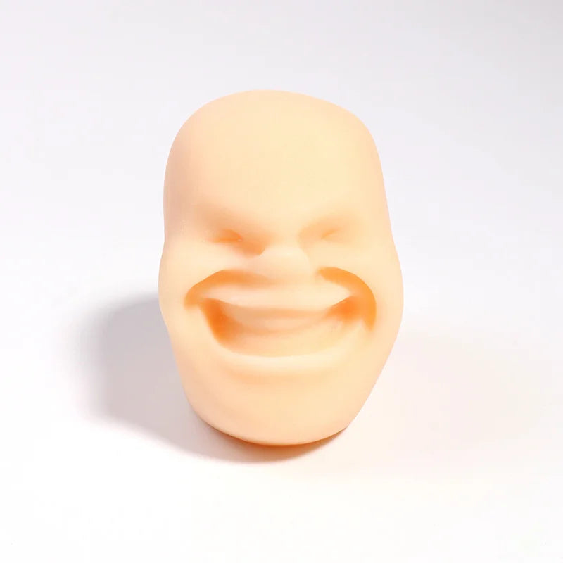 No-EN-Name-Null Kids-Adults Soft Cartoon Plastic 3D Doll Heads Mochi Squishy Funny Face Squeeze Toys/ Colors-Gray/Beige/Black/Brown/Ages: OVER 3 Years Old-Adults