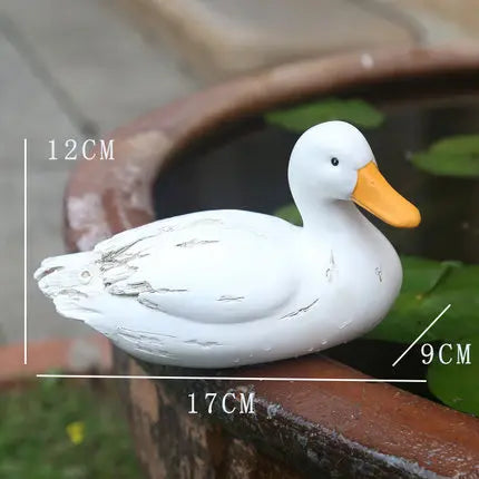 No-EN-Name-Null Outdoor White Realistic Resin White Goose Spraying Water Garden Sculptures/Colors-White/Brown/Yellow/Gray/Green/Black/Animal