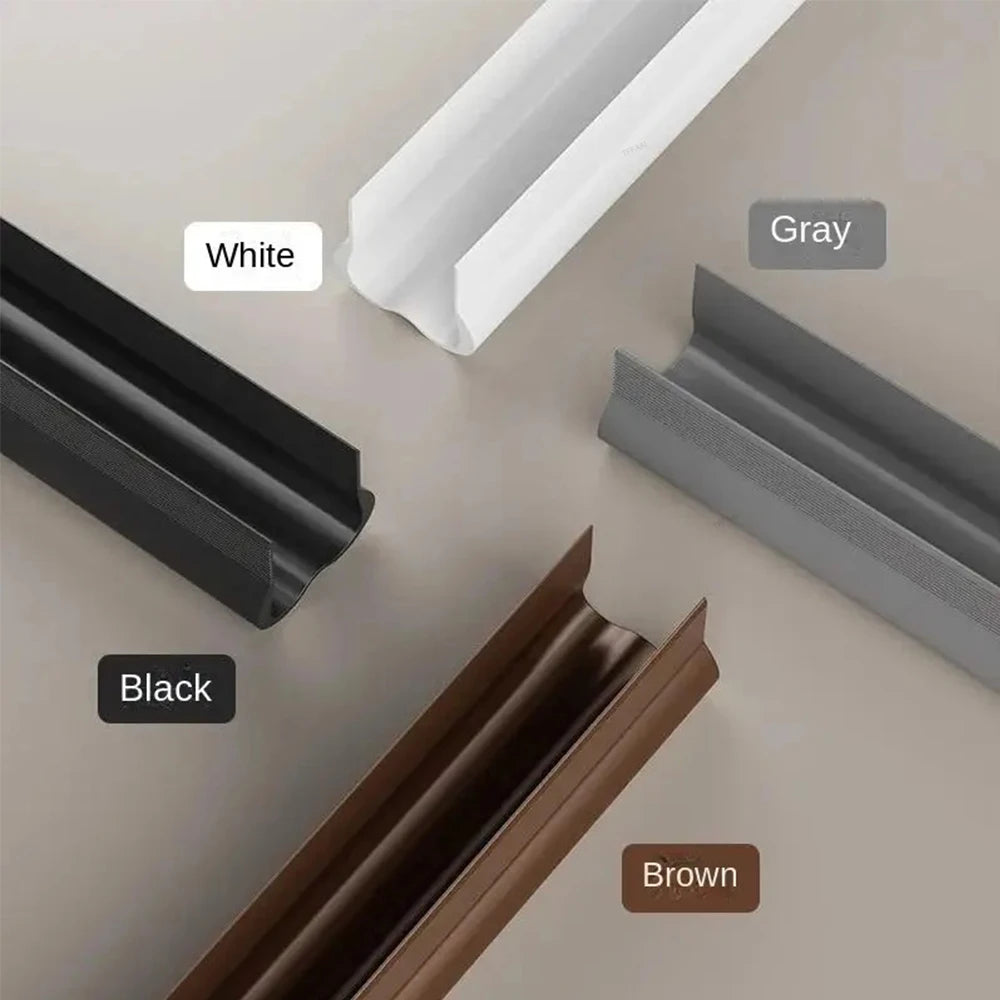 Flexible Leather Dust-Wind-Soundproof Non-Adhesive Under Door Snap-In Sealing Strips/Colors-White/Black/Brown/Gray