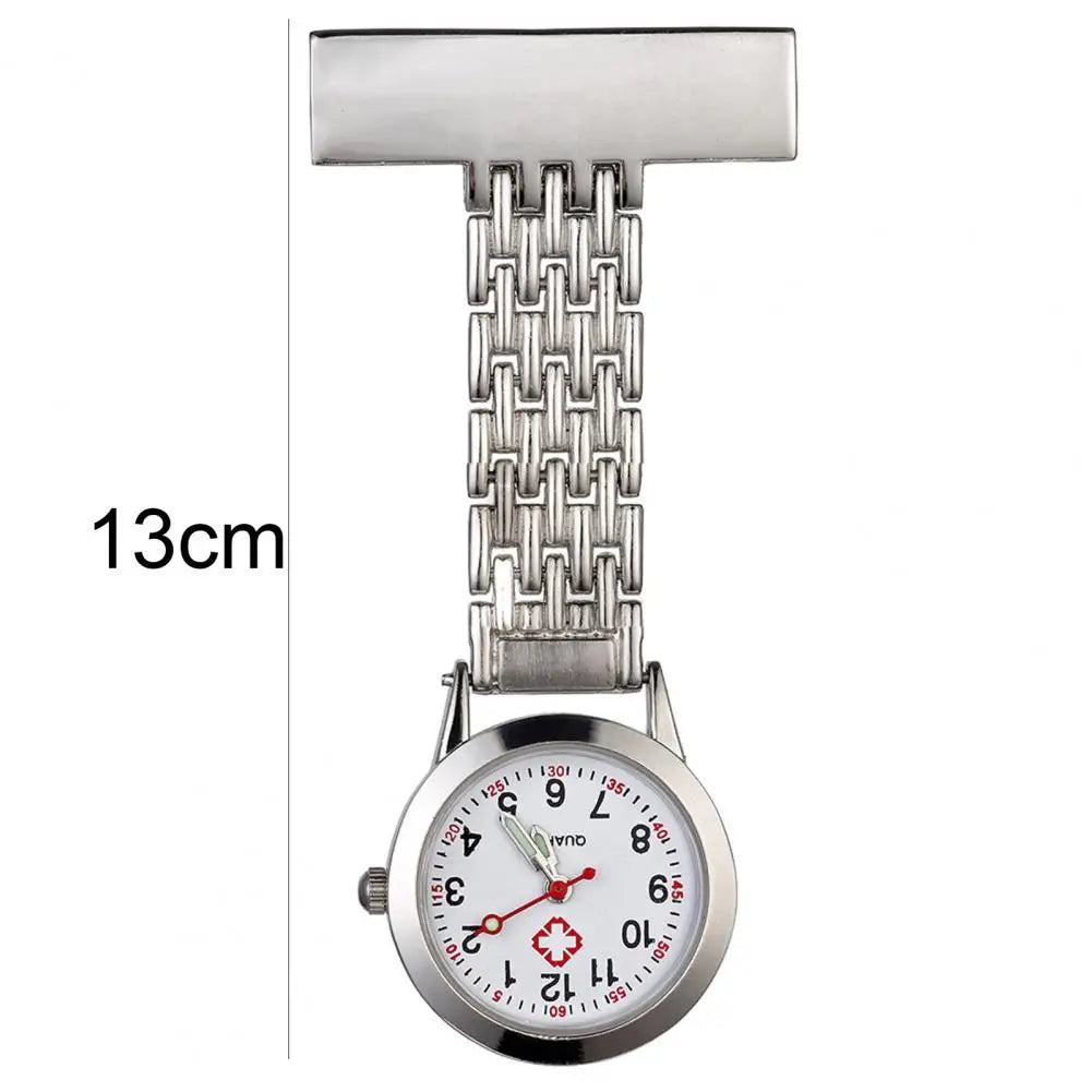 BLUELANS Unisex Adults Stainless Steel Metal Alloy Case Nurses Quartz Analog Display Locked Brooch Rectangle Pin Attachment Round Shaped Glass Face Fob Pocket Watches/Colors-Red/Purple/Black/White/Sky Blue/Dark Blue/Green/Pink