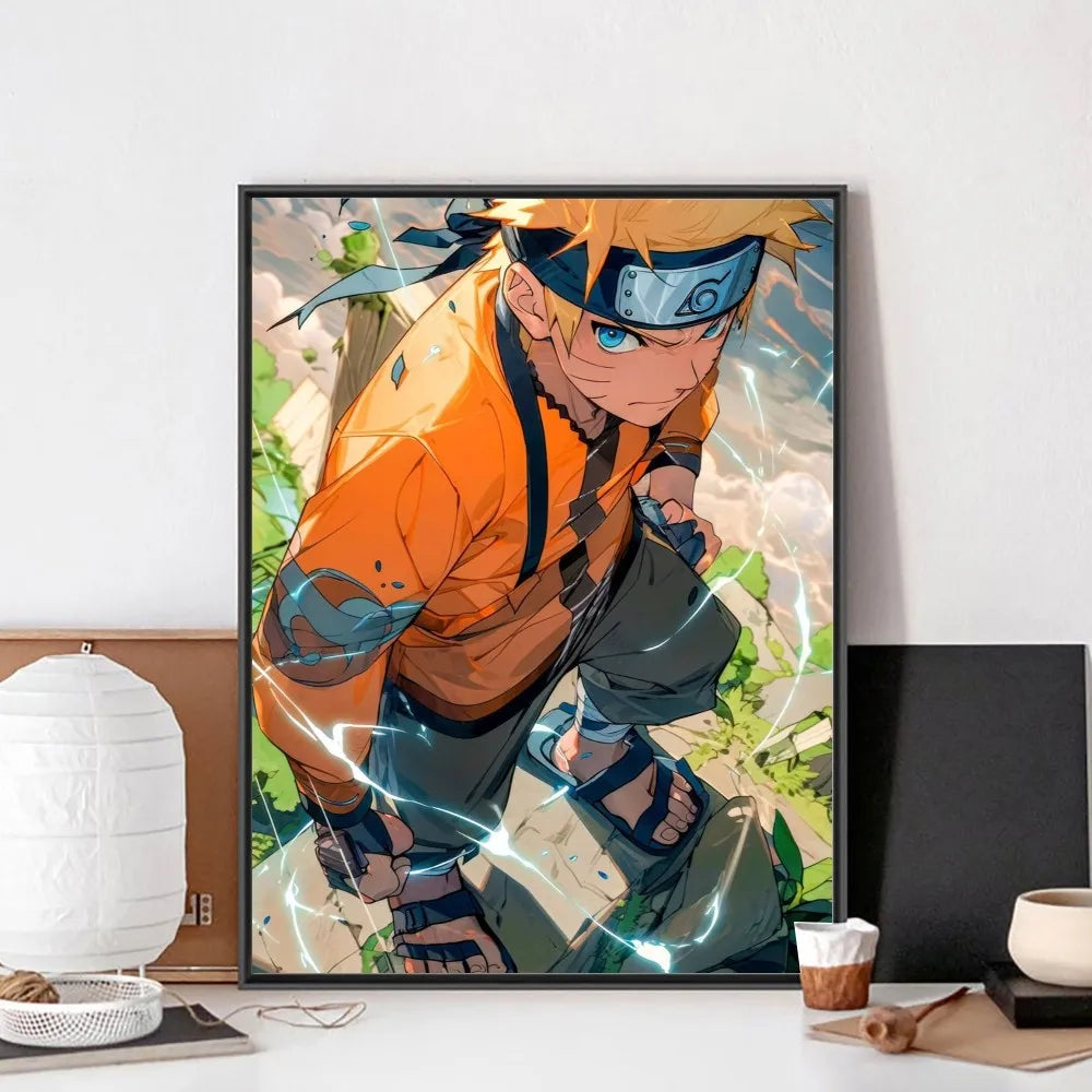 MINISO Retro Unframed Rectange Waterproof Singer A-Narutoes-Anime White Paper Wall Art Posters/Colors-Orange/yellow/Purple/Blue/White/Many Sizes
