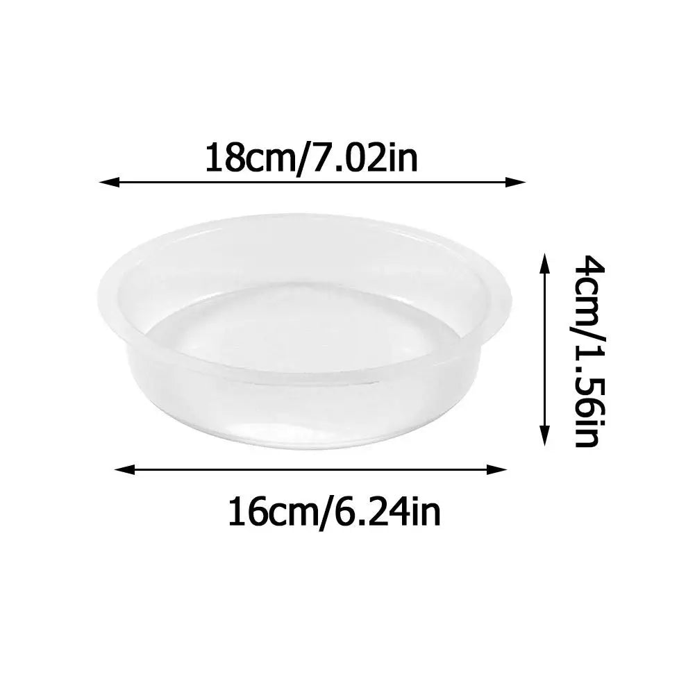 No-EN-Name-Null Outdoor Garden Three Black Metal Chains-White Clear Transparent Round Shaped Plastic Bowls Hanging Bird Seeds Mounted Bird Feeders /Colors-Black/Clear/White