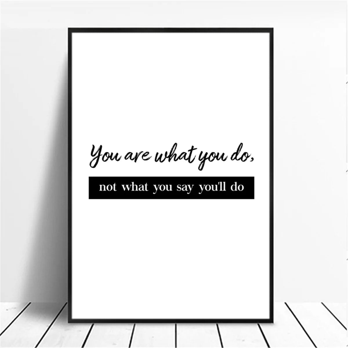 Unframed Canvas Rectangle Waterproof Ink Wall Black-White Quotes Minimalist Positive Words Prints