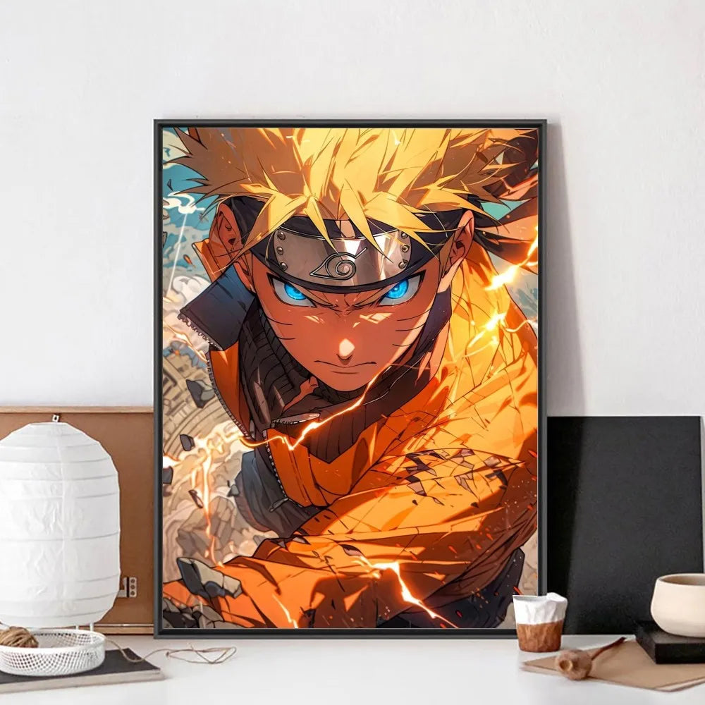 MINISO Retro Unframed Rectange Waterproof Singer A-Narutoes-Anime White Paper Wall Art Posters/Colors-Orange/yellow/Purple/Blue/White/Many Sizes