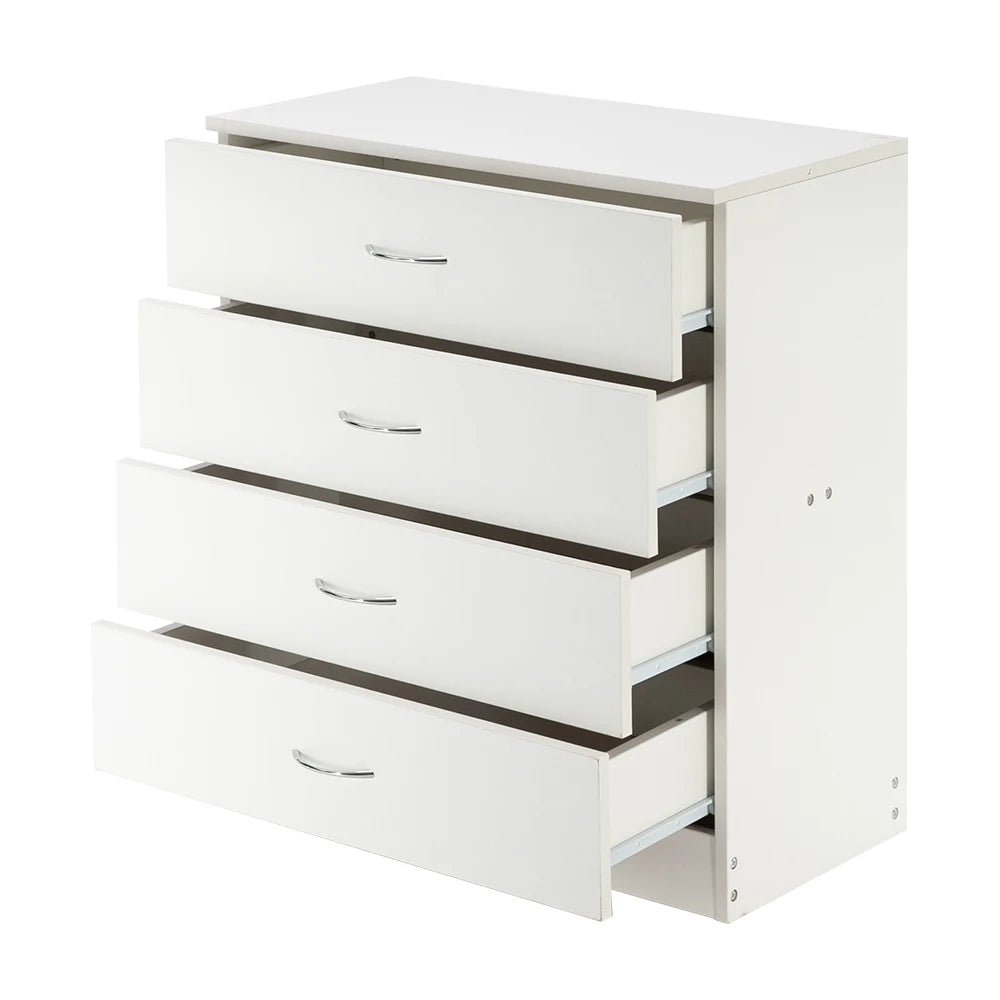 NULL  No-EN-Name-Null Indoor Modern White Rectangle Simple Four Drawers Wood P2 Grade Particle Board Storage Bedroom Dressers/Dimensions: (25.98 x 13 x 28.5)" / (66 x 33 x 72.5)cm (L x W x H)