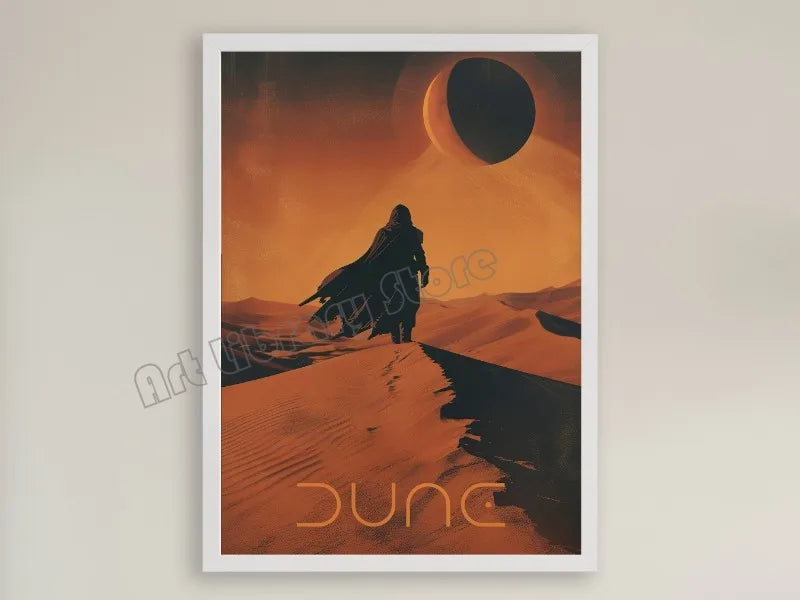 No-EN-Name-Null Modern Unframed Canvas Watercolor Retro Movie Scene Dune Desert Travel Rectangle Wall Prints/ Colors-Orange/ White/ Beige/ Blue/ Brown