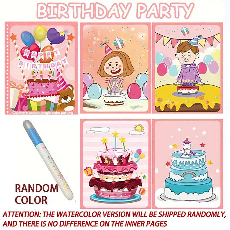 IPCBEC Kids Multicolor Plastic Magical Watercolor Picture Painting-Coloring-Drawing Cardboard Paper Reused One Copy Notebooks Coloring Books-Pads /Ages: 3-18 Years Old/Colors-Red/Blue/Green/Multicolor/Animals