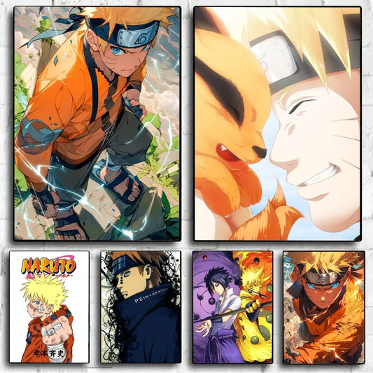 MINISO Retro Unframed Rectange Waterproof Singer A-Narutoes-Anime White Paper Wall Art Posters/Colors-Orange/yellow/Purple/Blue/White/Many Sizes