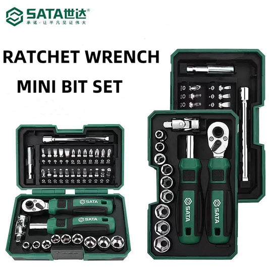 SATA Ratchet screwdriver set 38 in 1 Portable Mini Wrench with Various Bits and Socket Repair Tools Hand Tools