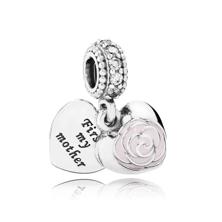 DISNEY Imitation Sterling Silver Metal-Gold-Plated Enamel Clear White Zircon Stones Beads Fine Imitation Fits Pandora Bracelets Charms-Pendants/Colors-Silver/Gold/Clear/Multicolor/Animal