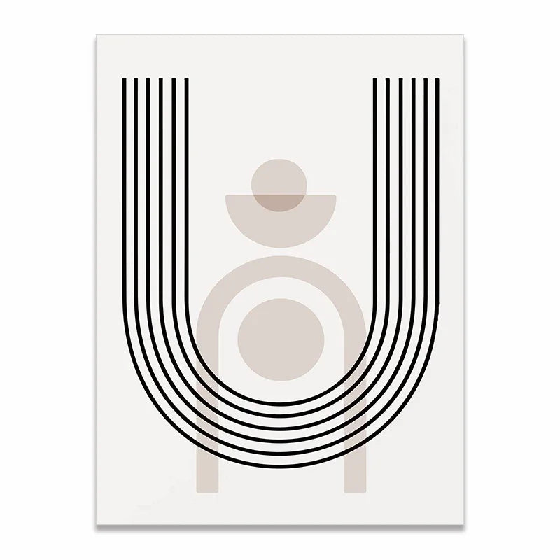 JKPICTURE Modern Art Unframed Rectangle Shaped Scandinavian Abstract HD Canvas Customized Prints/Colors-Black/Beige/White/Multicolor/3 Sizes