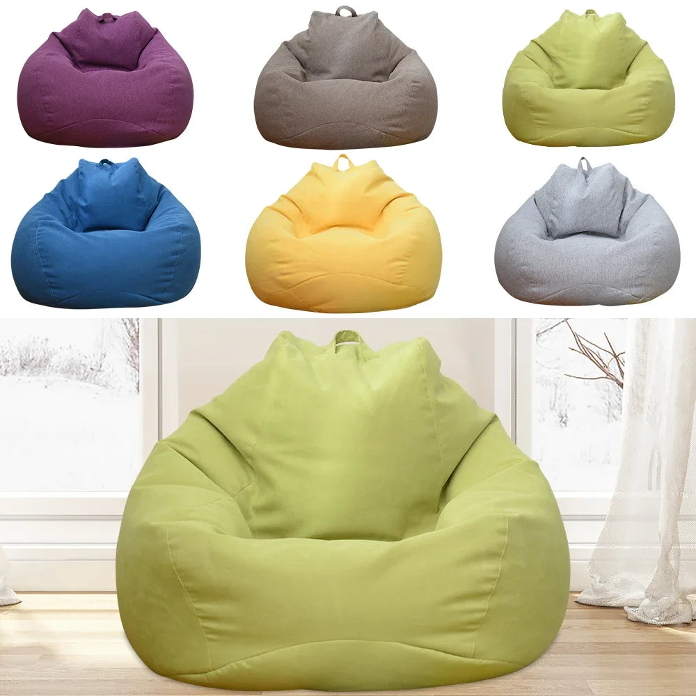 No-EN-Name-Null Adults Removable Inner Liner No Internal PS Bean Filling Large Lazy Seat Bean Bag Replacement COVERS/Color-Purple/Gray/Green/Yellow/Brown