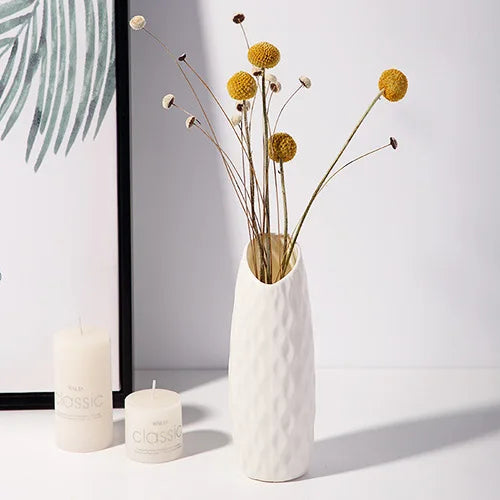 Nordic Modern Plastic Bottle Flower Vases/Colors-White/Clear